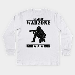 Gamer King Of Warzone Gaming Kids Long Sleeve T-Shirt